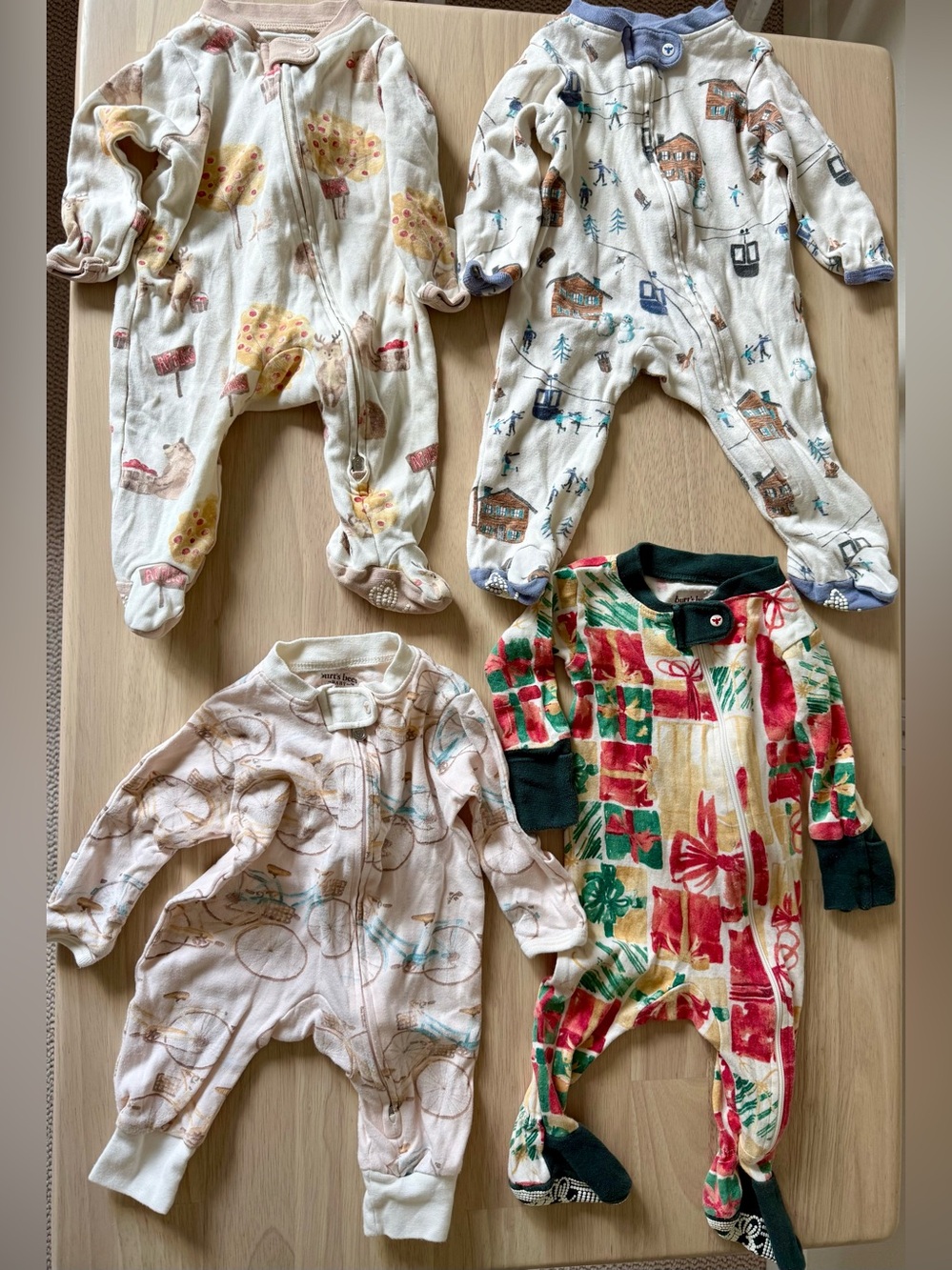 Burt's Bees Baby One-Piece Pajamas. Size Newborn. Set of 4